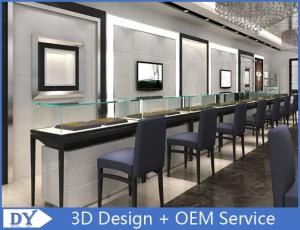 Wholesale Customized Store Jewelry Display Cases With S / S + Wooden + Glass Material from china suppliers