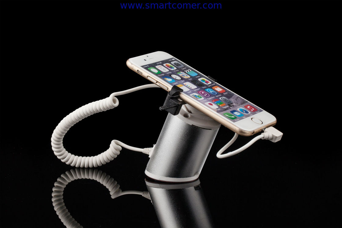COMER anti-theft alarm locking bracket for security mobile iphone display stands with type c charging cable