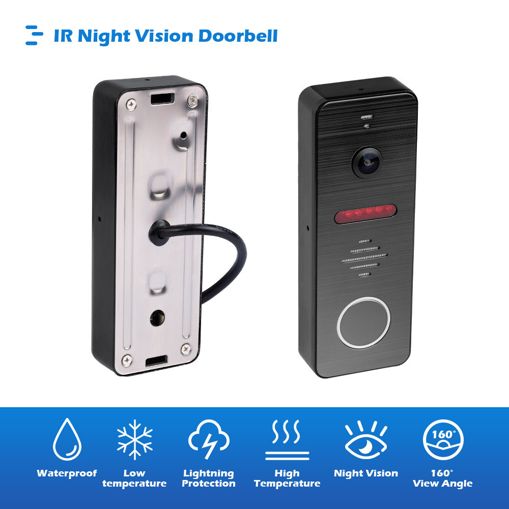 Smart 2 Wire Video Doorbell Wired Intercom With CVBS Call Panel 1080P 7 Inch Screen