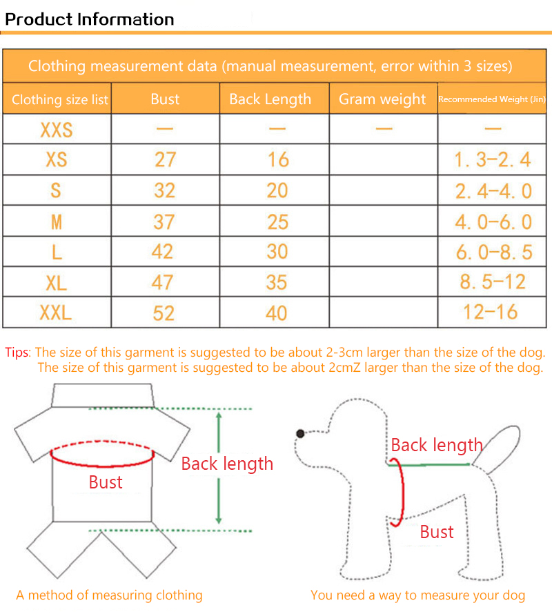 ​Fashion Blank red Dog Winter Apparel Warm Outfits Chihuahua Puppy Clothes