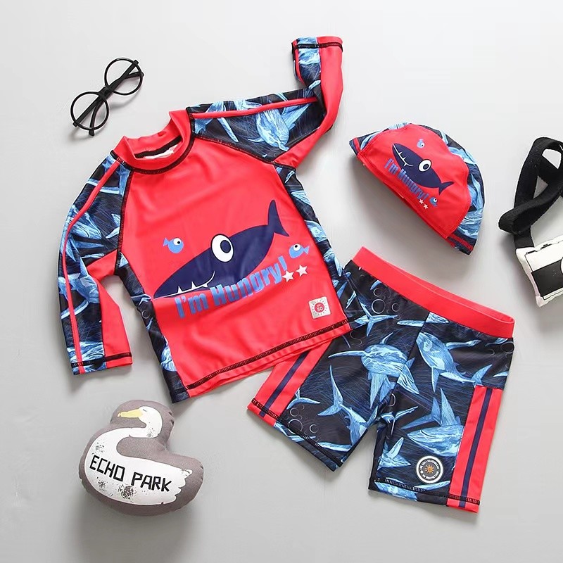 UPF50+ Boys Swimwear Sets 3-13 Years Old Long Sleeve Boy Swimsuit Handsome
