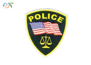 Wholesale United States Police Embroidered Patch Twill Background Fabric Iron On Type from china suppliers