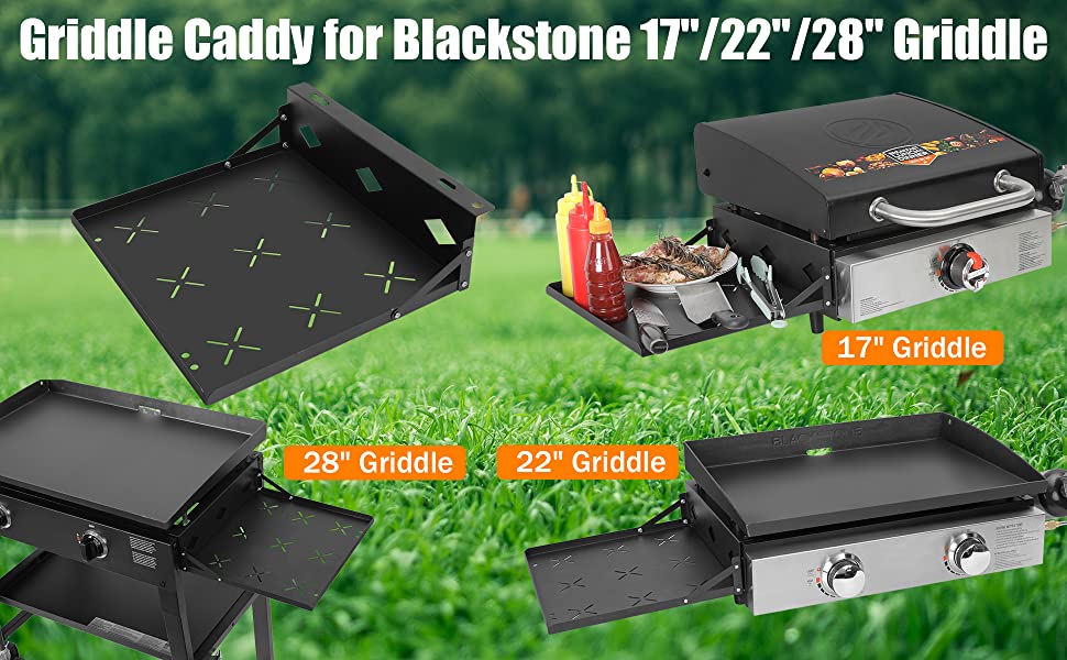 Single Tier Outdoor BBQ Table Shelf for Shape Metal Rectangular Griddle Side Storage