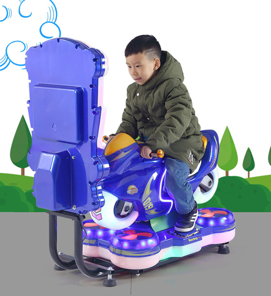 Indoor game center coin operated crazy children motorcycle kiddie rides with MP5 music