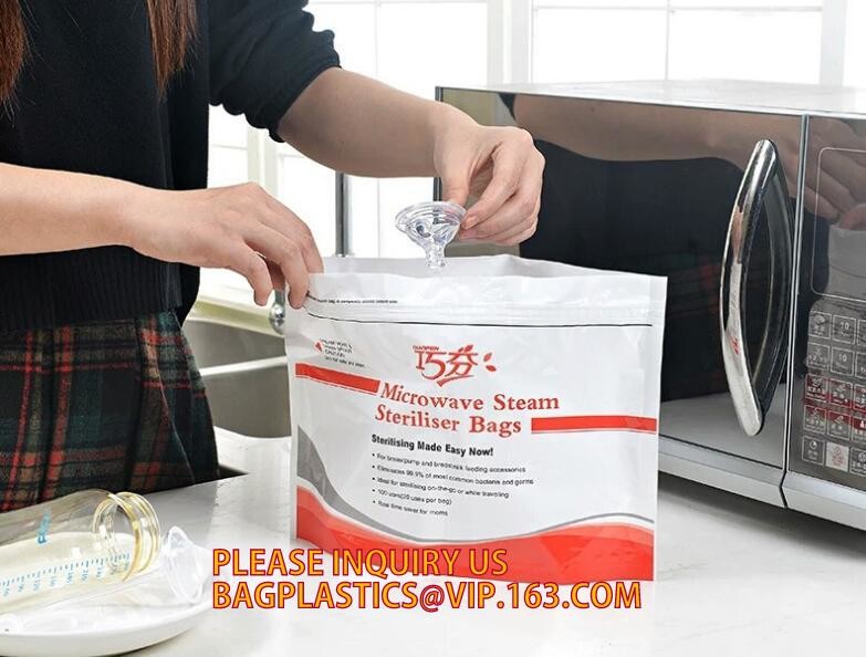 Mircowave steam sterilizer bag, steriliser bag,LDPE soft milk white plastic bag for dry laundry, plastic laundry bag, 10