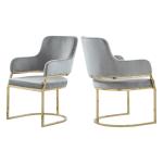 Metal Frame 54x58x84cm European Style Dining Chair 10kg with flannel seat
