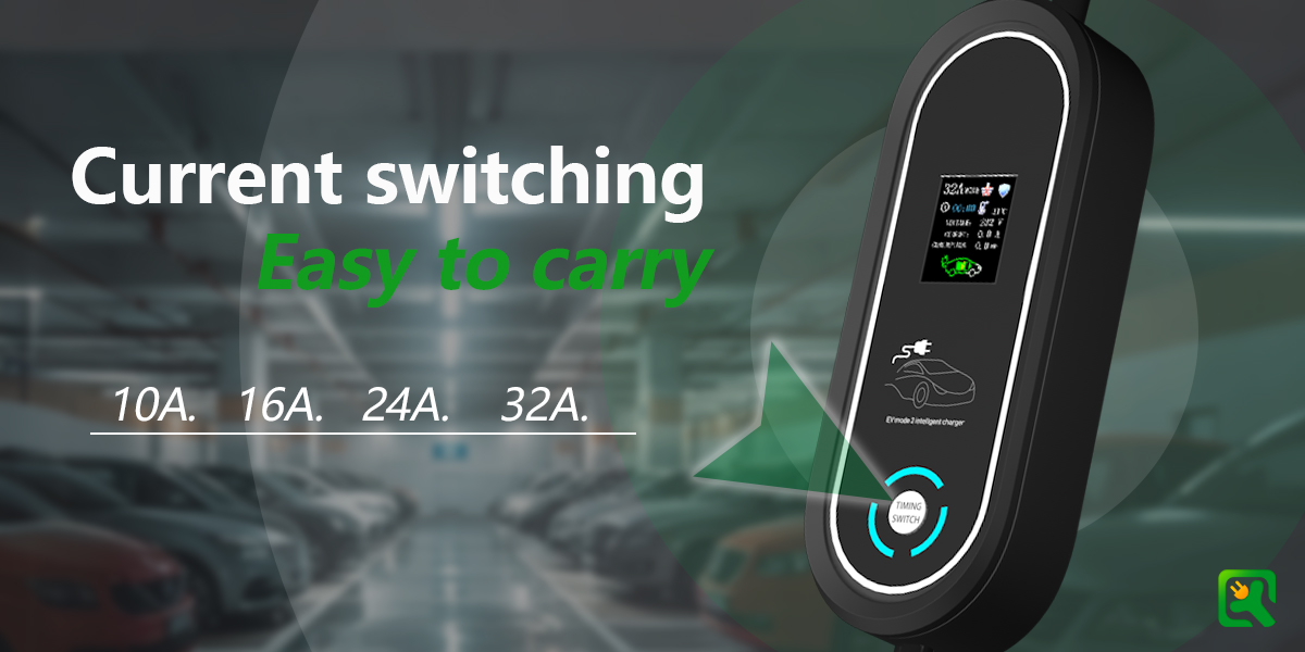 IP55 Protection Level NACS Connector 7KW Industrial Plug Fast AC Portable EV Charger for Tesla Home Charging Station Pile