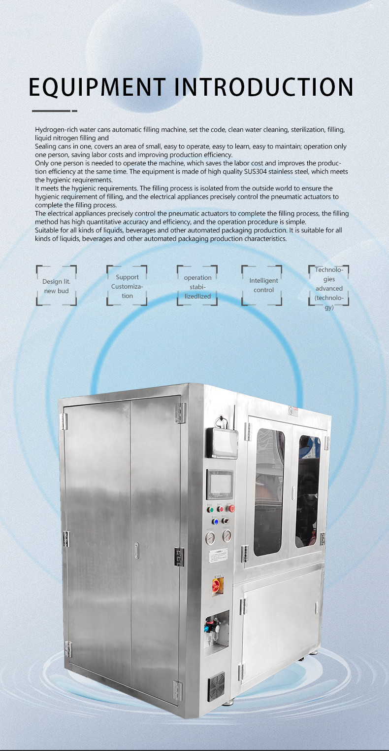 Anti Aging Multi Function Smart Hydrogen Rich Water Cans Automatic Filling Machine