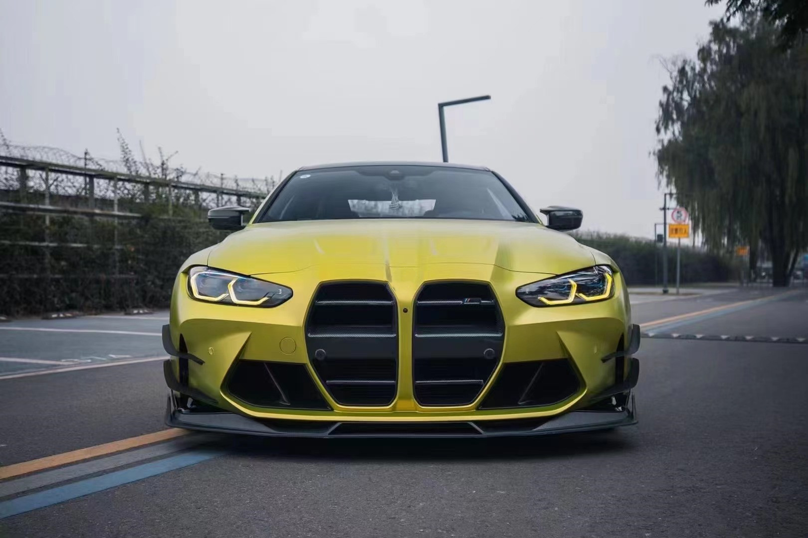 For BMW G80 G82 M3 M4 Carbon Fiber Body Kit G80 G82 M3 M4 Upgraded AE Style Front Lip Diffuser Spoiler Side Skirt Body Kit