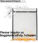 Double layer heat protection large fireproof document money pouch bags,Safety