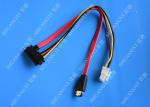 22Pin Sata 7+15Pin Female To 180 Degree Sata 7Pin Cable/4Pin Connector