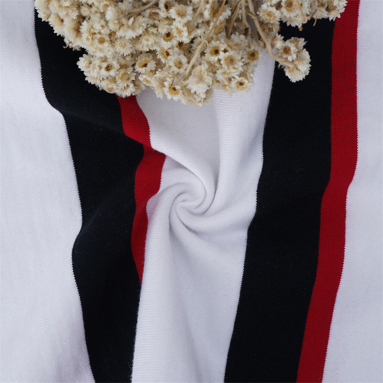 Environmentally Skin-Friendly And Natural Striped Knit Fabric For T-Shirt