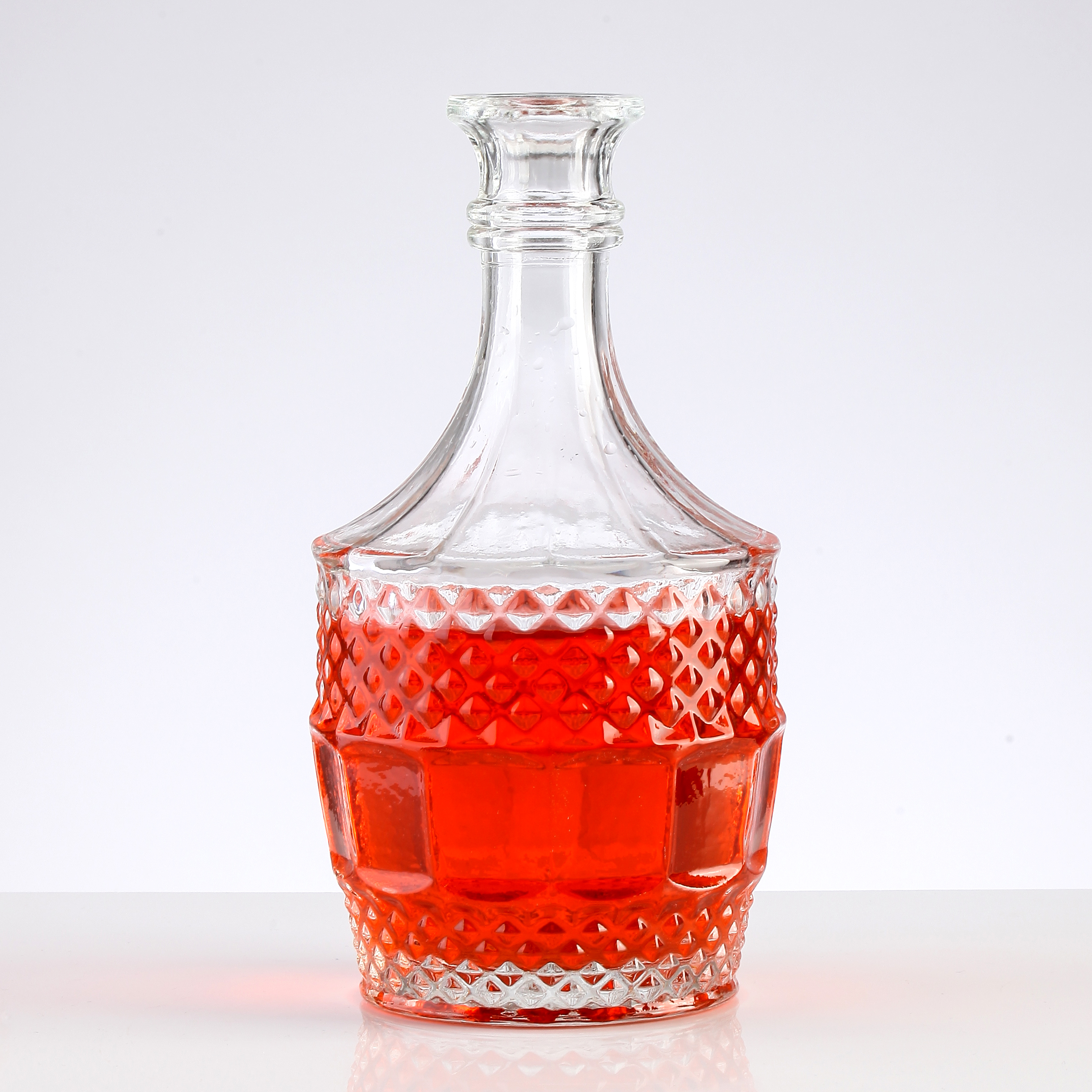 500ml Clear Crystal Glass Liquor Bottle with Customized Logo Design