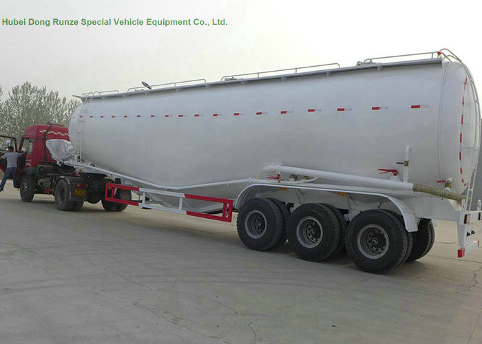 48-60cbm Tri Axle Tank Semi Trailer For Carry Bulk Cement With Carbon Steel Tank