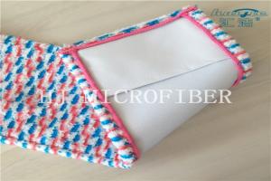 Wholesale Red Blue White Color Yarn Dyed Microfiber Jacquard Pocket Shaped Mop Heads Mop Replacement Pads from china suppliers