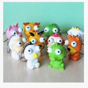 Wholesale New soft rubber cartoon animal squeez eyes wink keychain keyrings promotion gift from china suppliers