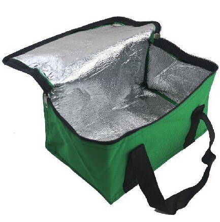 Reusable aluminium foil thermal insulation material cooler bag for picnic with Strapping tape closureRecycled PP Woven Plast