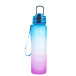 Plastic Drinkware Bottle With Strainer , Fitness Sports Water Bottle With Time