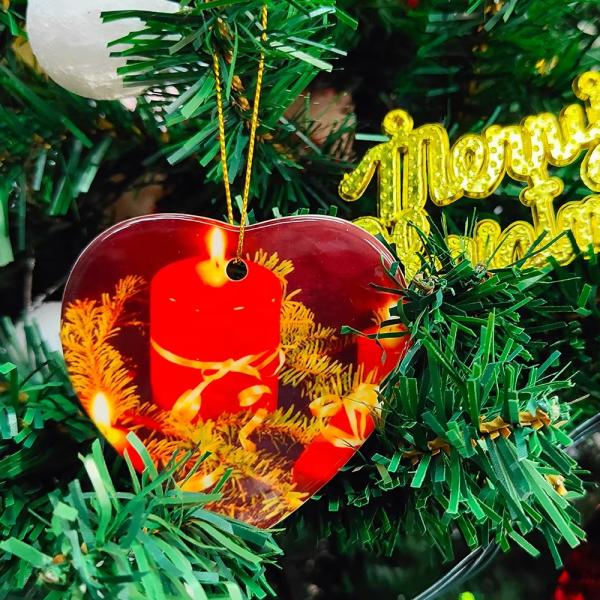 Personalized Christmas Ornaments With Photo Different Shapes Ceramic Sublimation Ornaments
