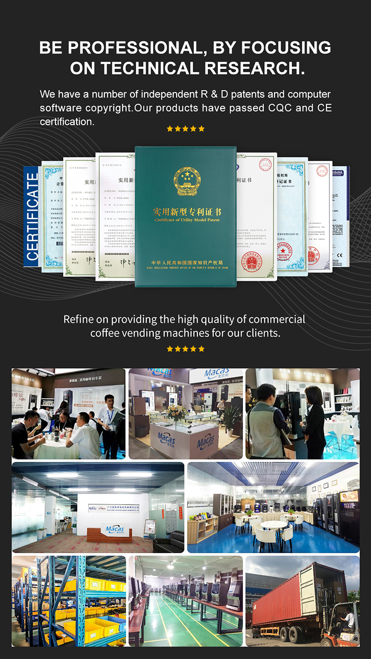 15.6'' Touch Screen Coffee Vending Machine With MDB For Espresso Cappuccino Latte Coffee