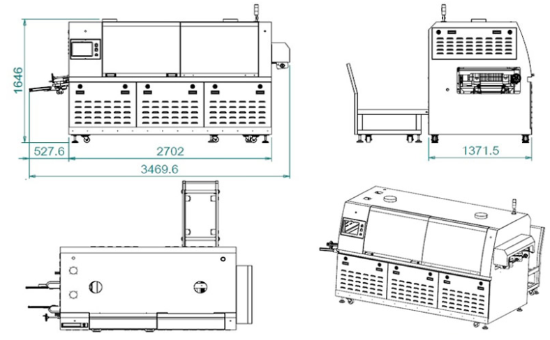 Industrial SMT Automatic Wave Soldering Machine 3PH 380V 50HZ