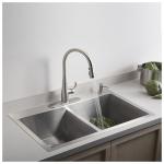 Hand Made Top Mount Stainless Steel Kitchen Sink Rust Corrosion Resistance /