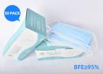 White Blue Non Woven Fabric Mouth Mask Disposable 3 Ply For COVID 19