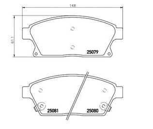 Brake system Cheverlet Cruze Front Brake Pad Replacement OEM 13301234 Genuine