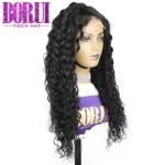 Handmade Indian Curly Human Hair Lace Closure Wig Water Wave Pre-plucked
