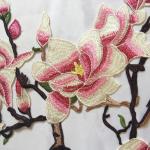 Hot Fix Motif mangnolia Embroidery Lace Flower for Cheongsam
