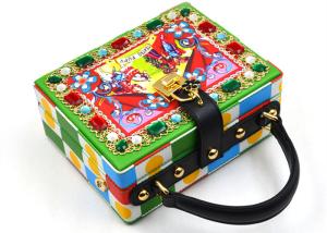 Wholesale Leather Printing Sparkly Ladies Clutch Bag , Light Diamante Prom Clutch Bag from china suppliers