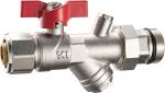 3603 3609 Straight Type Nickel Plated Brass Ball Valve w/ Meter Outlet & Built
