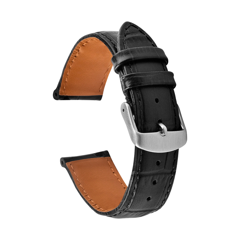 Vintage Quick Release Alligator Pattern Grain Leather Watch Strap 16 - 24mm