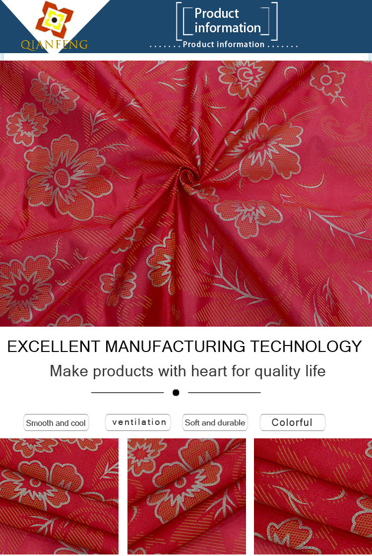 Factory direct selling mattress cloth warp knitted printed polyester gold powder bedspread cloth