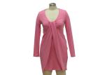 Ruches Draped Women'S Casual Dresses Long Sleeve Office Dresses Customized Logo