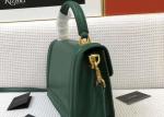 Green One Strap Shoulder Womens Luxury Handbag Cowhide Lock Decoration