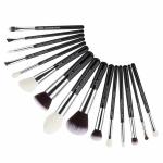 Jessup Full Size Black And Silver Makeup Brushes For Beauty School