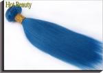 Double Stitch Weft Hair Extensions Human Hair Dark Blue Color AAAA Grade