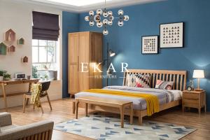 Wholesale New Modern Design King Size Solid Wood Wooden Furniture Double Bed from china suppliers