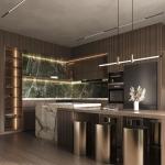 Modern Villa Style Interior Smart Kitchen Cabinets Melamine Wall Cabinet