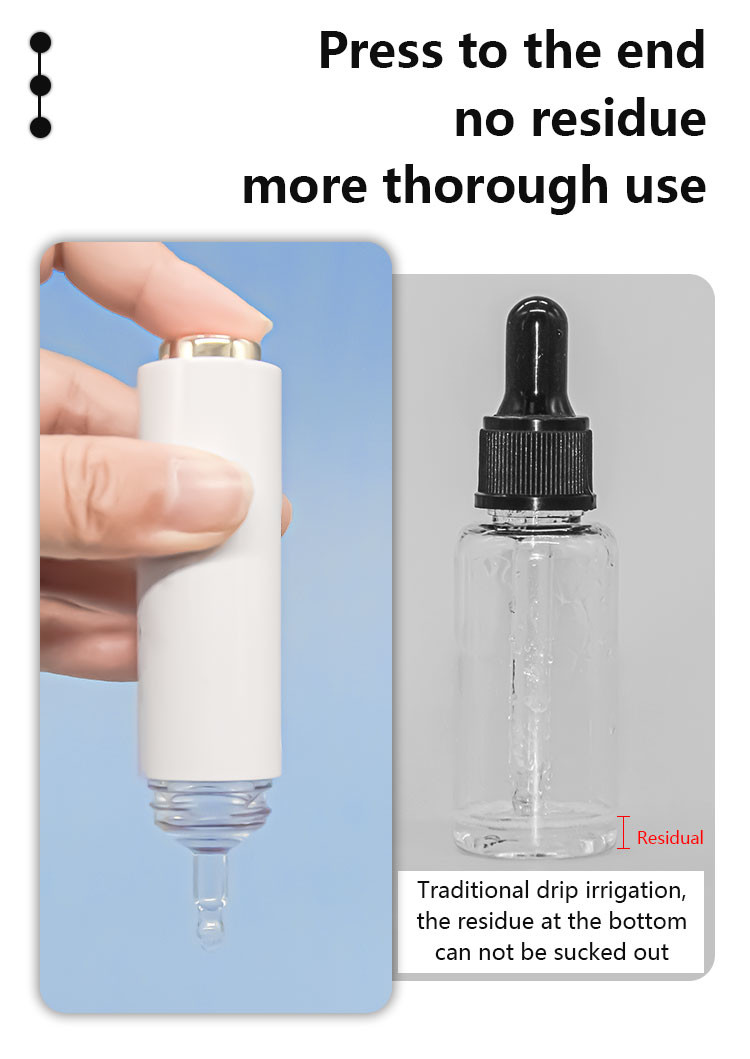 Petg Plastic Push Button Syringe 15ml Essential Oil Dropper Bottle
