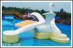 Kids Small Cartoon Swan Fiberglass Water Pool Slides For Aqua Park / Swimming