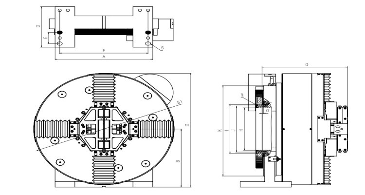 Rotary Full Stroke Pneumatic Laser Chuck For Pipe Cutting Machine