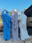 Muslim Women Prayer Elegant Summer Dresses Round Collar Muslim Ethnic Wear