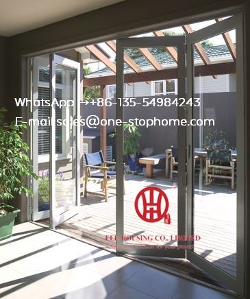 aluminum extrusion profile heat insulation bi-fold door,MultiSashes Non Thermal Break Aluminum Folding Door