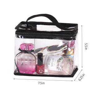 Wholesale Transparent PVC Cosmetics Toiletry Bag with Top Handle for Toiletries from china suppliers