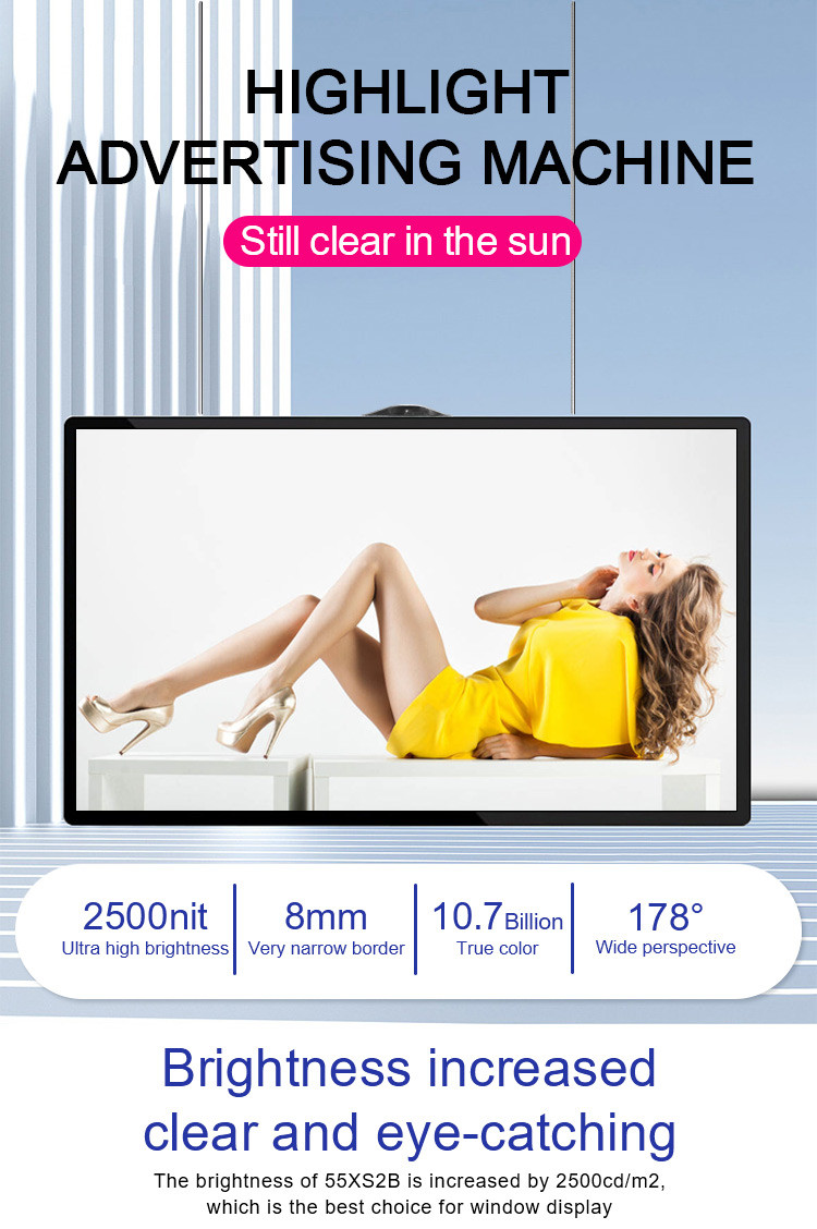 2500 Nits Shop Interactive Window Display Signage / Window LCD Screen For Retail