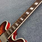 Double F holes jazz electric guitar,Rosewood Fingerboard,burst color Quilte