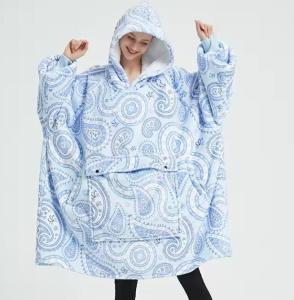 Wholesale Anime Print Design Thick Hoodie Blanket Hoodie Fleece Tv Blanket from china suppliers