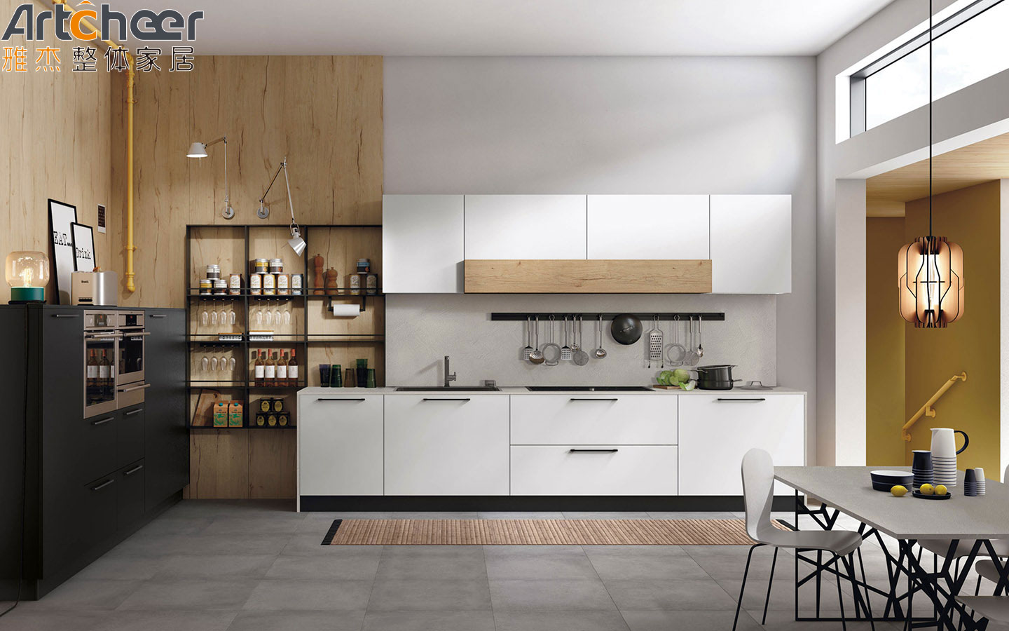 Customized Size Modern Wood Melamine Kitchen Cabinets with Wall Cabinet Shelf Storage